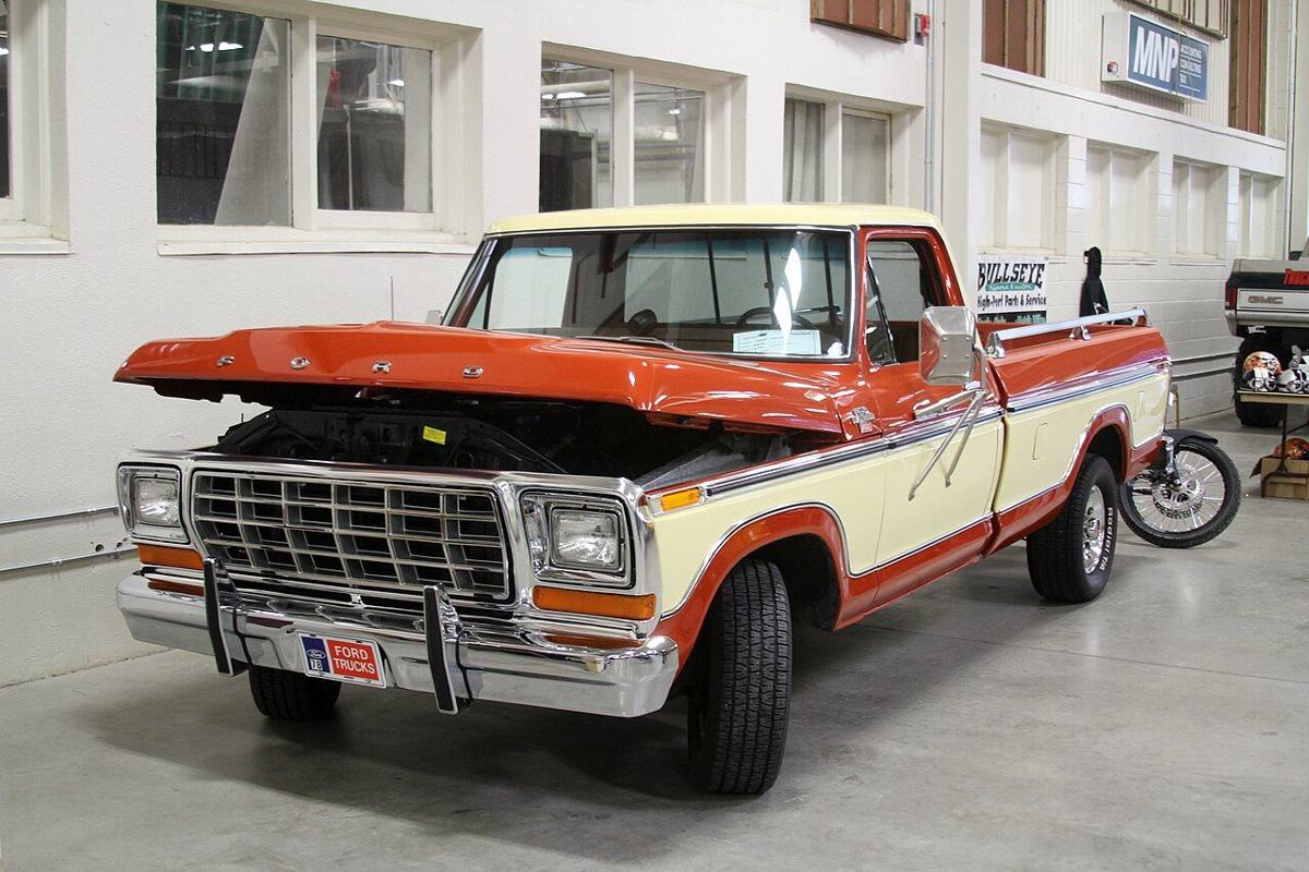 A restored 1978 Ford F-150, the model range Beltz specializes in re-upholstering